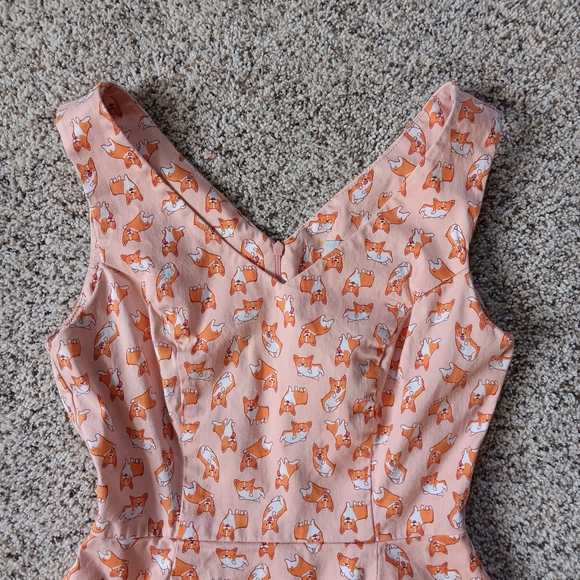 Eva Rose Dresses & Skirts - Modcloth Eva Rose Fit And Flare Peach Corgi Swing Dress Size S Or Xs